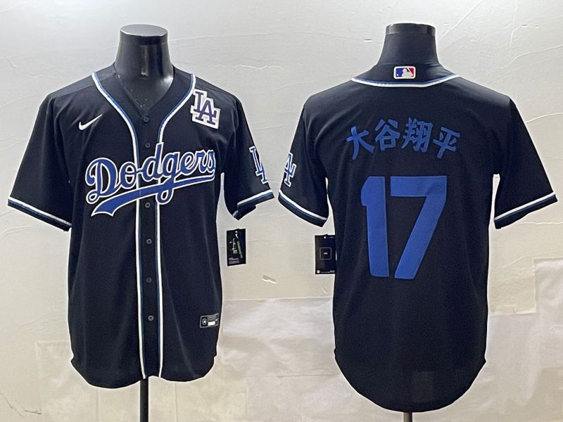 Men 2025 Los Angeles Dodgers #17 Ohtani Black Three generations Fashion Nike MLB Jersey style 12